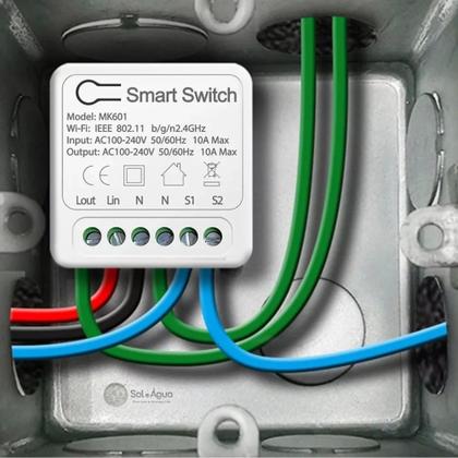 Imagem de Interruptor de Automação Residencial Inteligente Wi-Fi 16A com 1 Saída - Tuya, Google Home e Alexa