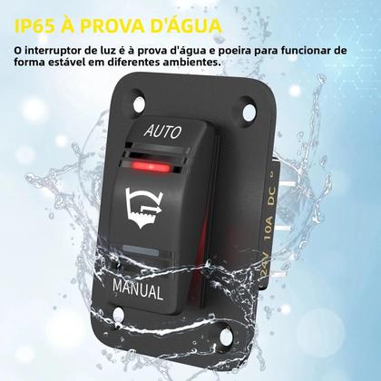 Imagem de Interruptor De Bomba De Porão À Prova d'Água 12V 24V 3 Vias 20A SPDT Com Desligamento Automático E