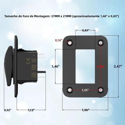 Imagem de Interruptor De Bomba De Porão À Prova d'Água 12V 24V 3 Vias 20A SPDT Com Desligamento Automático E