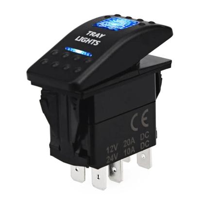 Imagem de Interruptor De Botão Tipo Rocker À Prova d'Água 12V 24V Com 5 Pinos, Interruptor De Luz LED Para