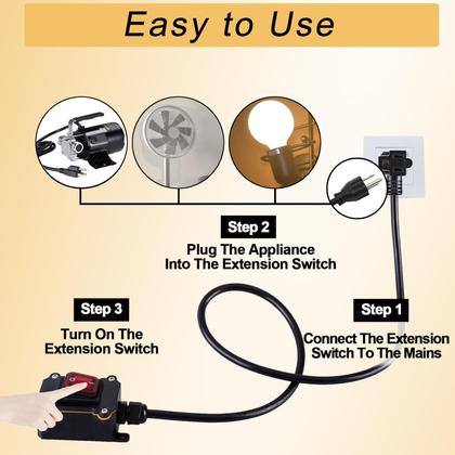 Imagem de Interruptor de cabo em linha Karl-Kers IP67, cabo impermeável de 10 pés