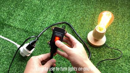 Imagem de Interruptor de cabo em linha Karl-Kers IP67, cabo impermeável de 10 pés