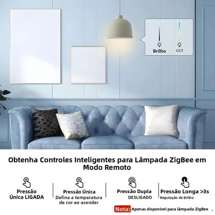 Imagem de Interruptor De Cena Inteligente Tuya ZigBee Com Bateria, Automação Smart Life, Ligação Inteligente