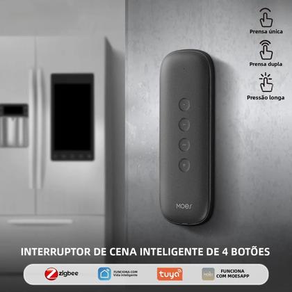 Imagem de Interruptor De Cena Inteligente Tuya ZigBee Portátil E Leve Com Controle Remoto Sem Fio De 4 Botões,
