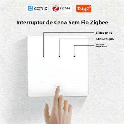Imagem de Interruptor De Cena Sem Fio Tuya Smart ZigBee Com Bateria, Botão De Pressão Para Automação De