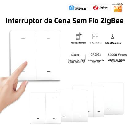 Imagem de Interruptor De Cena Sem Fio Tuya Smart ZigBee Com Bateria, Botão De Pressão Para Automação De
