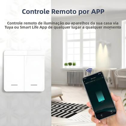 Imagem de Interruptor De Controle Por Voz Smart WiFi RF 433MHz Tuya Alexa Google Alice Painel De Parede Sem