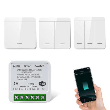 Imagem de Interruptor De Controle Por Voz Smart WiFi RF 433MHz Tuya Alexa Google Alice Painel De Parede Sem