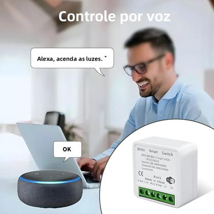 Imagem de Interruptor De Controle Por Voz Smart WiFi RF 433MHz Tuya Alexa Google Alice Painel De Parede Sem