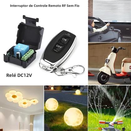 Imagem de Interruptor De Controle Remoto Sem Fio 12V 10A 433Mhz, Receptor Transmissor RF Para Fechadura De