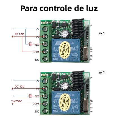 Imagem de Interruptor De Controle Remoto Sem Fio 12V 1CH Receptor 3CH Transmissor Relé De 10A Para Fechadura