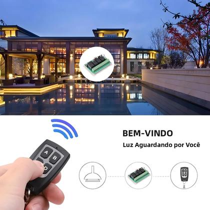 Imagem de Interruptor De Controle Remoto Sem Fio 433MHz Módulo Receptor De Relé 4CH Com Transmissor RF De 4