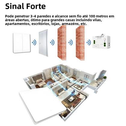 Imagem de Interruptor De Controle Remoto Sem Fio À Prova d'Água RF 433mhz 1/2/3 Gang Autônomo Sem Bateria Para
