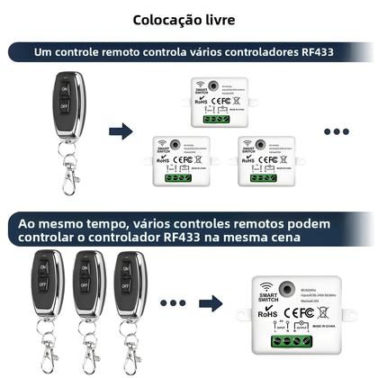 Imagem de Interruptor De Controle Remoto Sem Fio RF 433MHz Para Casa Inteligente, Mini Relé De 10A,