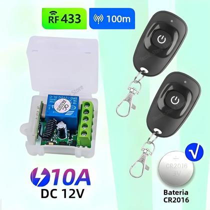 Imagem de Interruptor De Controle Remoto Sem Fio Universal 433Mhz Módulo Receptor De Relé 1CH DC 12V KEBIDU RF