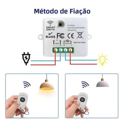 Imagem de Interruptor De Controle Remoto Sem Fio Universal 433MHz, Receptor RF Para Luz, Ventilador, Motor,