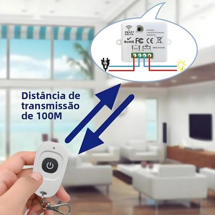 Imagem de Interruptor De Controle Remoto Sem Fio Universal 433MHz, Receptor RF Para Luz, Ventilador, Motor,
