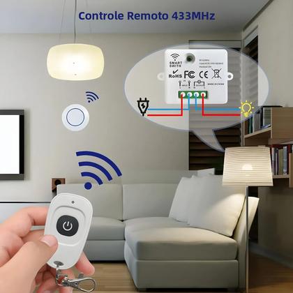 Imagem de Interruptor De Controle Remoto Sem Fio Universal 433MHz, Receptor RF Para Luz, Ventilador, Motor,