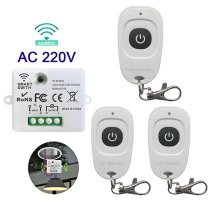 Imagem de Interruptor De Controle Remoto Sem Fio Universal 433MHz, Receptor RF Para Luz, Ventilador, Motor,