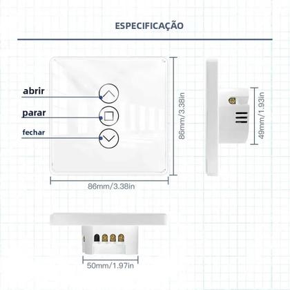 Imagem de Interruptor De Cortina Com Painel De Toque De Vidro Inteligente WiFi RF433 2.5D Para Persianas E