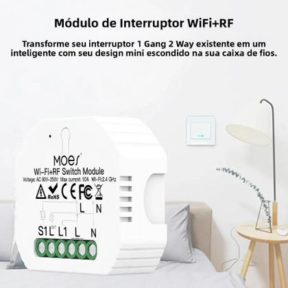 Imagem de Interruptor De Cortina Dimmer Inteligente ZigBee Controle Remoto via App Smart Life Para Alexa E