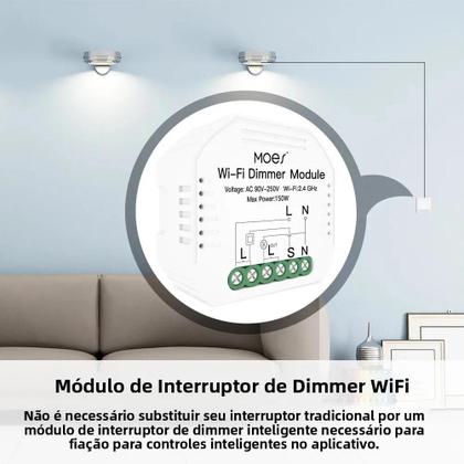 Imagem de Interruptor De Cortina Dimmer Inteligente ZigBee Controle Remoto via App Smart Life Para Alexa E