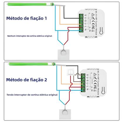 Imagem de Interruptor de Cortina Inteligente WiFi 433MHz Tuya - Controle Remoto via Alexa e Google Home