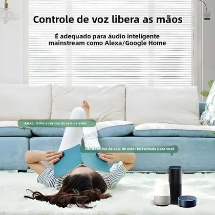 Imagem de Interruptor De Cortina Inteligente Wifi Tuya RF 433MHz Controle Por Voz Alexa Google Home Aplicativo