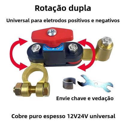 Imagem de Interruptor De Desconexão De Bateria Universal De Dupla Face Com Rotação Manual E Automática