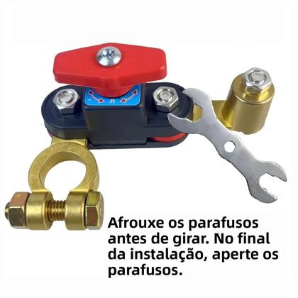 Imagem de Interruptor De Desconexão De Bateria Universal De Dupla Face Com Rotação Manual E Automática