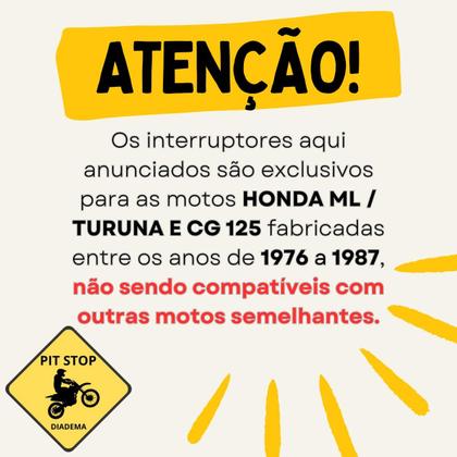 Imagem de Interruptor de freio traseiro honda cg ml turuna 125