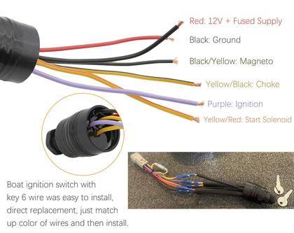 Imagem de Interruptor de ignição para barco IVONNEY 87-88107A5 com chave para mercúrio