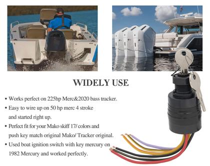 Imagem de Interruptor de ignição para barco IVONNEY 87-88107A5 com chave para mercúrio