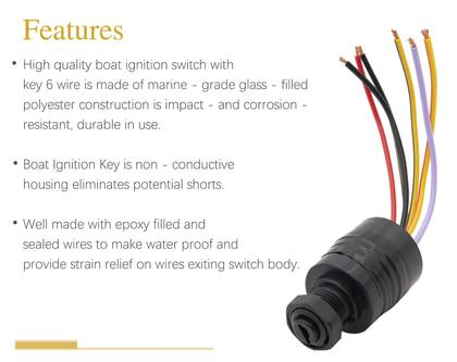 Imagem de Interruptor de ignição para barco IVONNEY 87-88107A5 com chave para mercúrio