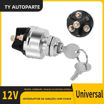 Imagem de Interruptor De Ignição Universal De 4 Posições 12v Para Trator, Empilhadeira, Caminhão, Carro,