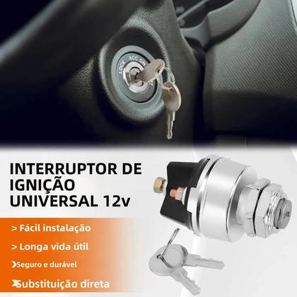 Imagem de Interruptor De Ignição Universal De 4 Posições 12v Para Trator, Empilhadeira, Caminhão, Carro,
