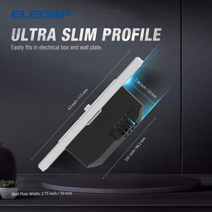 Imagem de Interruptor de intensidade ELEGRP Slide para LED regulável 150W, CFL 150W