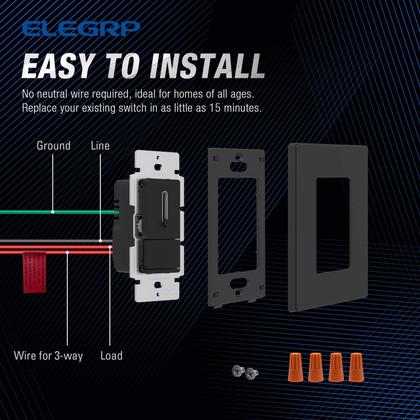 Imagem de Interruptor de intensidade ELEGRP Slide para LED regulável 150W, CFL 150W