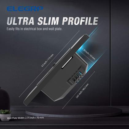 Imagem de Interruptor de intensidade ELEGRP Slide para LED regulável 150W, CFL 150W