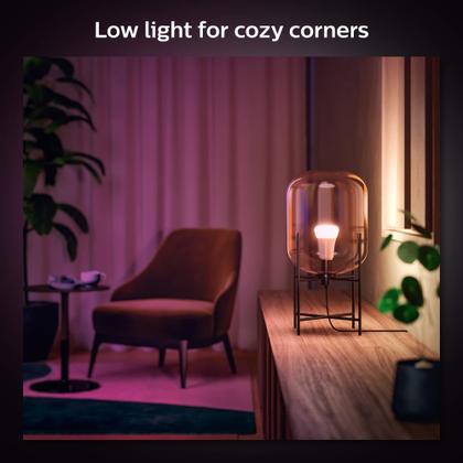 Imagem de Interruptor de intensidade inteligente Philips Hue com controle remoto + lâmpadas inteligentes Philips Hue White e Color Ambiance A19 60W