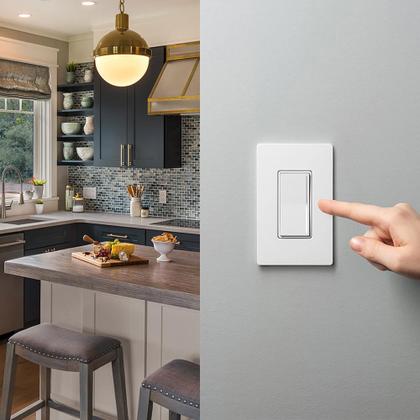 Imagem de Interruptor de intensidade Lutron Sunnata Touch LED+ 150 W/600 W preto, pacote com 2 unidades