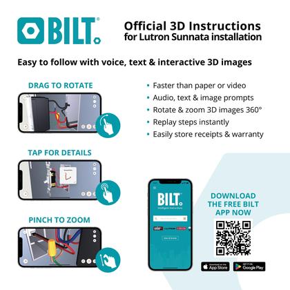 Imagem de Interruptor de intensidade Lutron Sunnata Touch LED+ 150 W/600 W preto, pacote com 2 unidades