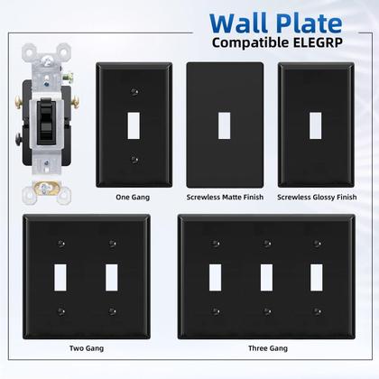 Imagem de Interruptor de luz alternativo ELEGRP de 3 vias 15A 120V AC com aterramento automático