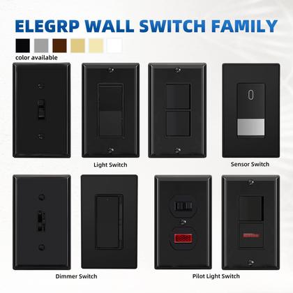 Imagem de Interruptor de luz alternativo ELEGRP de 3 vias 15A 120V AC com aterramento automático
