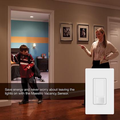 Imagem de Interruptor de luz com sensor de movimento Lutron Maestro Vacancy branco