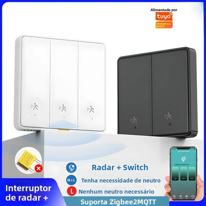 Imagem de Interruptor De Luz De Parede Com Sensor De Movimento Inteligente Zigbee Tuya Detecção De Presença