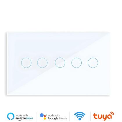 Imagem de Interruptor De Luz De Parede Inteligente WiFi 4/5/6 Gang Com Painel De Vidro Touch Controle Remoto