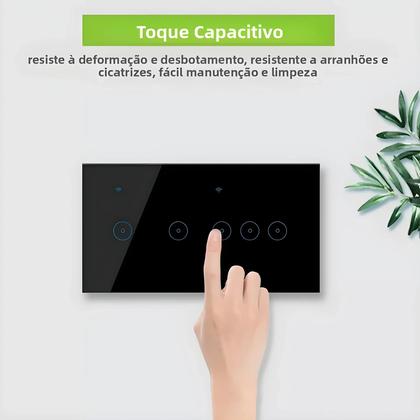 Imagem de Interruptor De Luz De Parede Inteligente WiFi 4/5/6 Gang Com Painel De Vidro Touch Controle Remoto