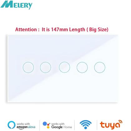 Imagem de Interruptor De Luz De Parede Inteligente WiFi 4/5/6 Gang Com Painel De Vidro Touch Controle Remoto