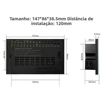 Imagem de Interruptor De Luz De Parede Inteligente WiFi 4/5/6 Gang Com Painel De Vidro Touch Controle Remoto